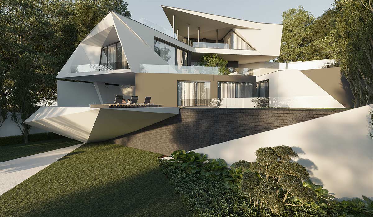 طراحی داخلی ویلای مدرن با نور طبیعی و متریال طبیعی در پروژه ویلا پیور، شرکت سطح نو